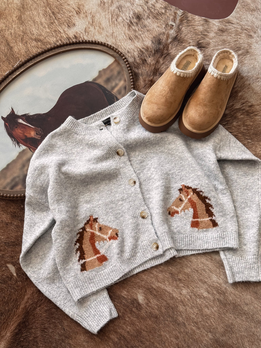 Bronco Button up Cardigan - Grey