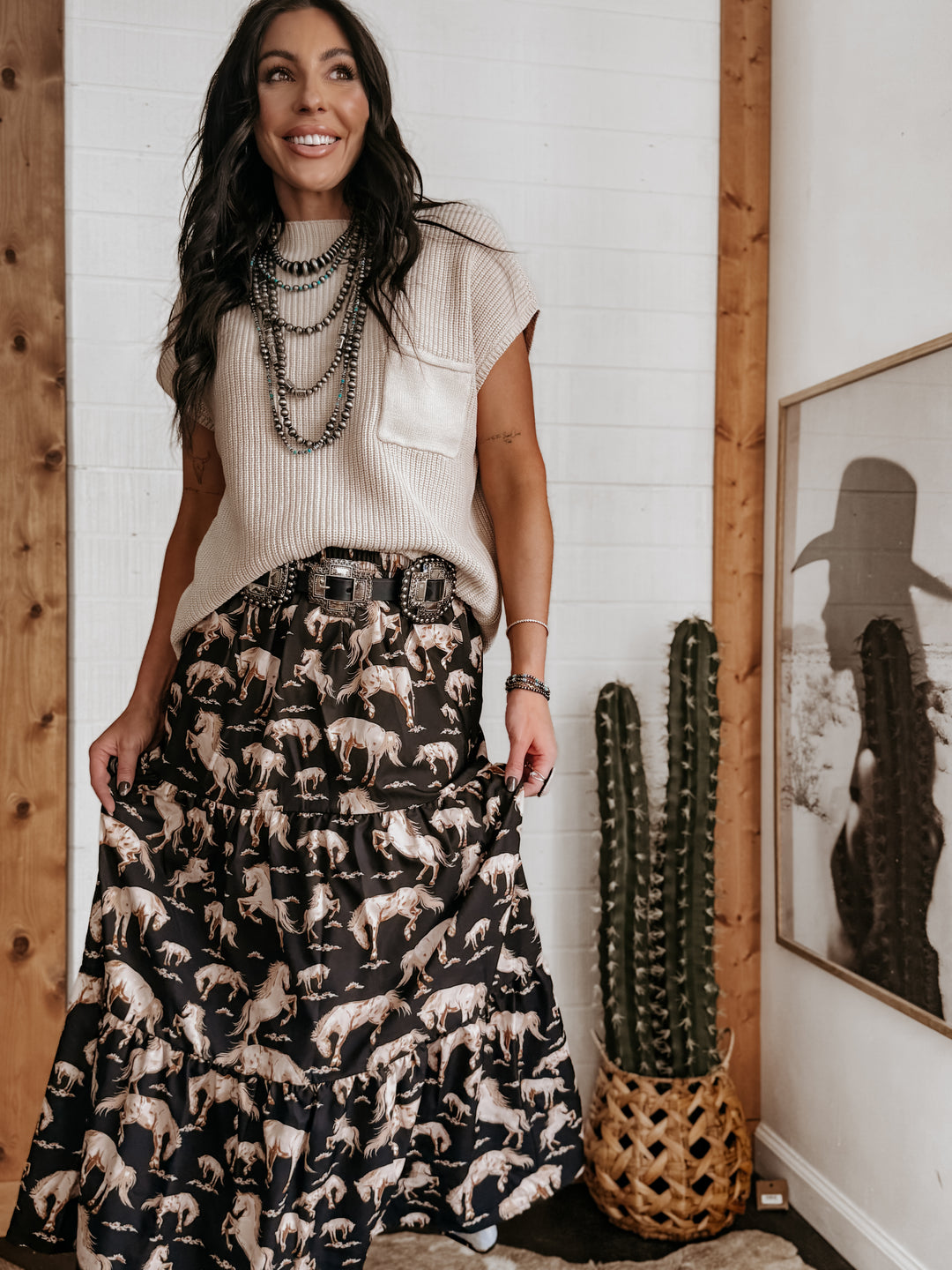 Fresh Horses Tiered Long Skirt