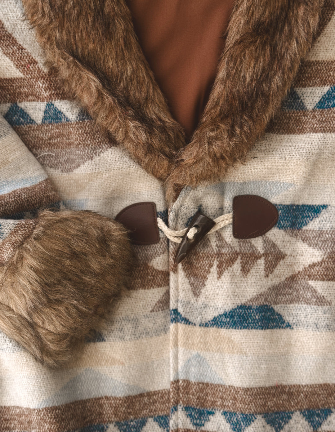 Belle of the West Aztec Fur Trim Coat