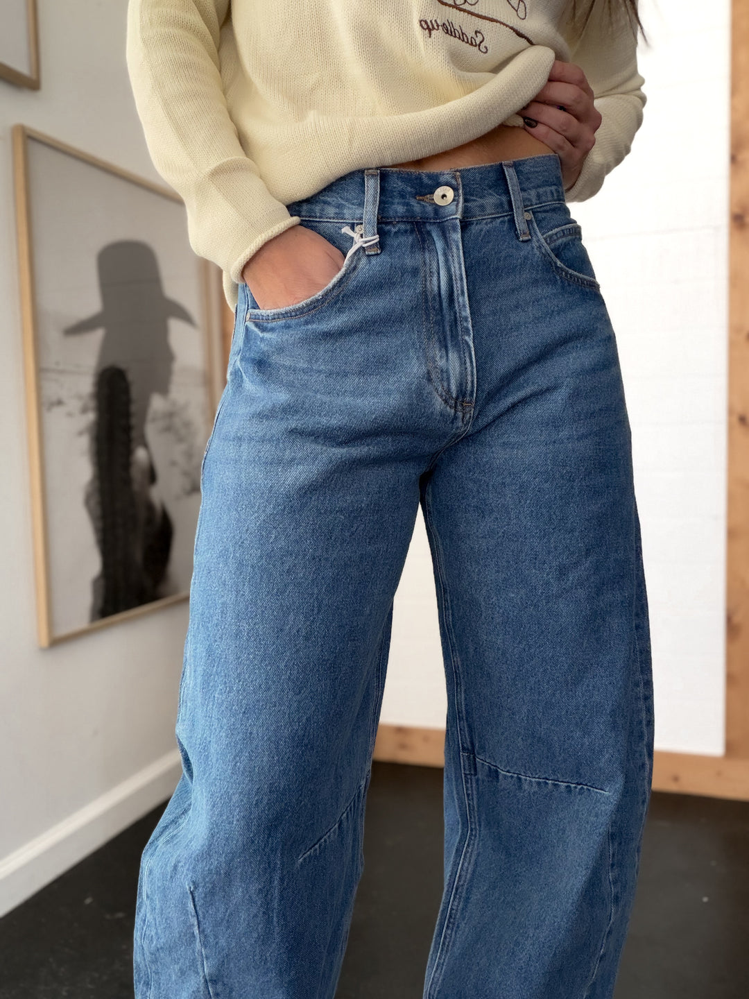 Katia Tailored Barrel Leg Denim Jeans