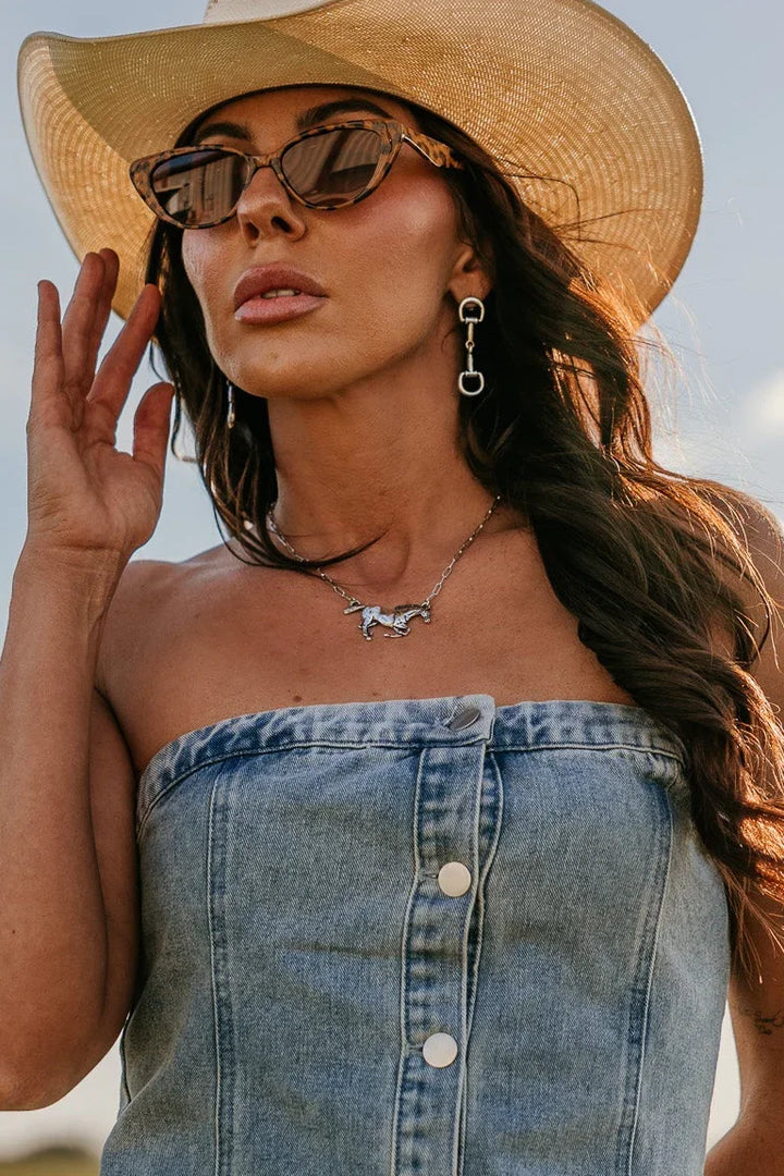 Western Running Horse Necklace