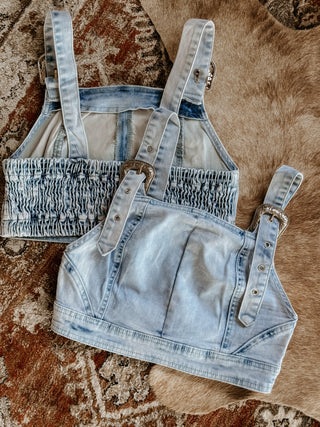 The Denim Buckle Bunny Top (FINAL SALE)