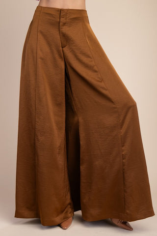 The Satin Palazzo Pants (Camel)