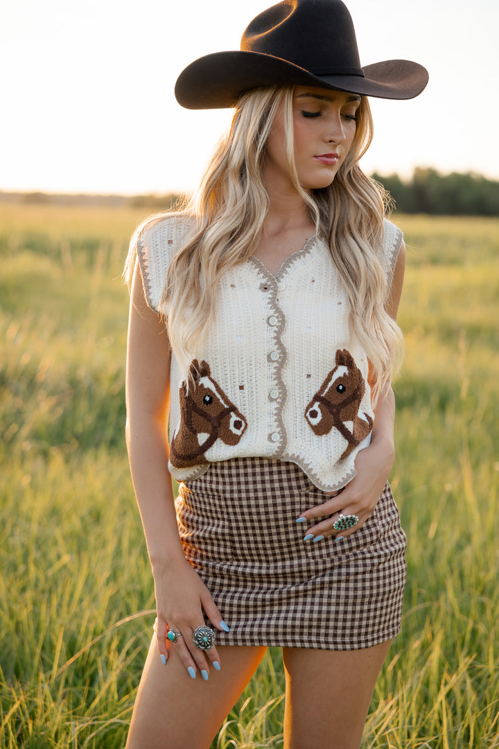 Horse Patch Sweater Vest