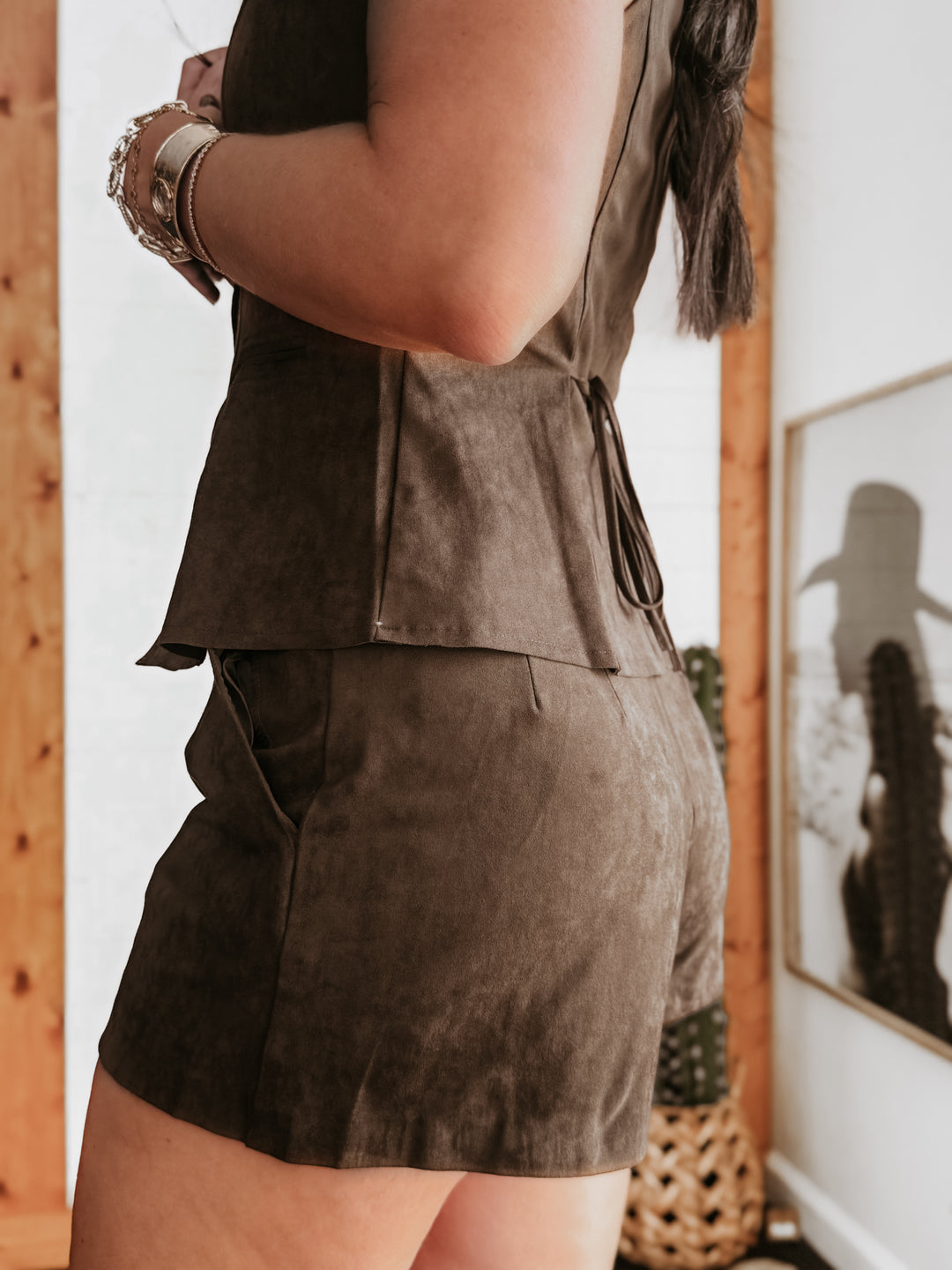 Suede High Waist Shorts