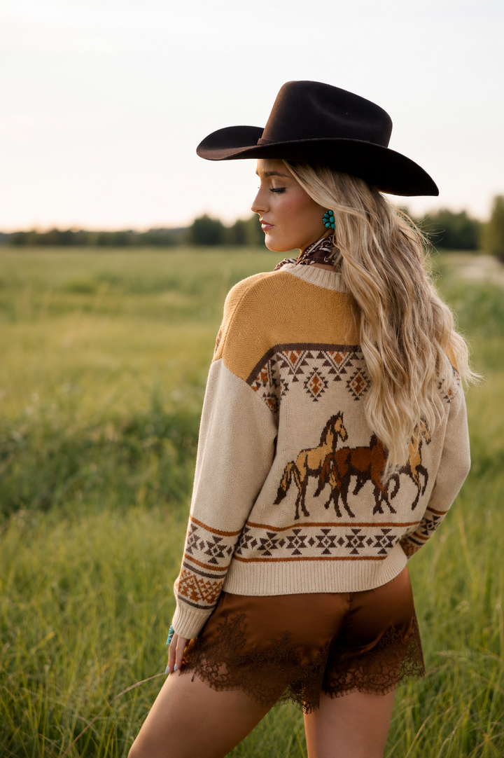 Natural Cowboy Knit Cardigan PRE ORDER 10/2