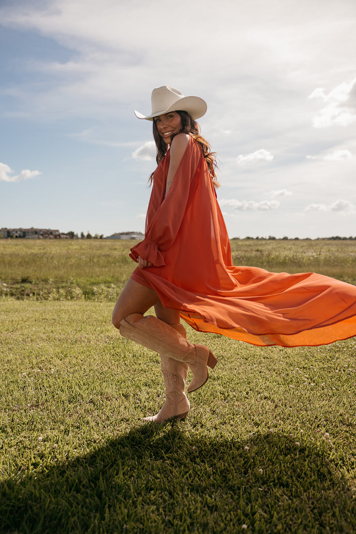 Rust High Low Halter Dress **PRE ORDER JUNE 6th**