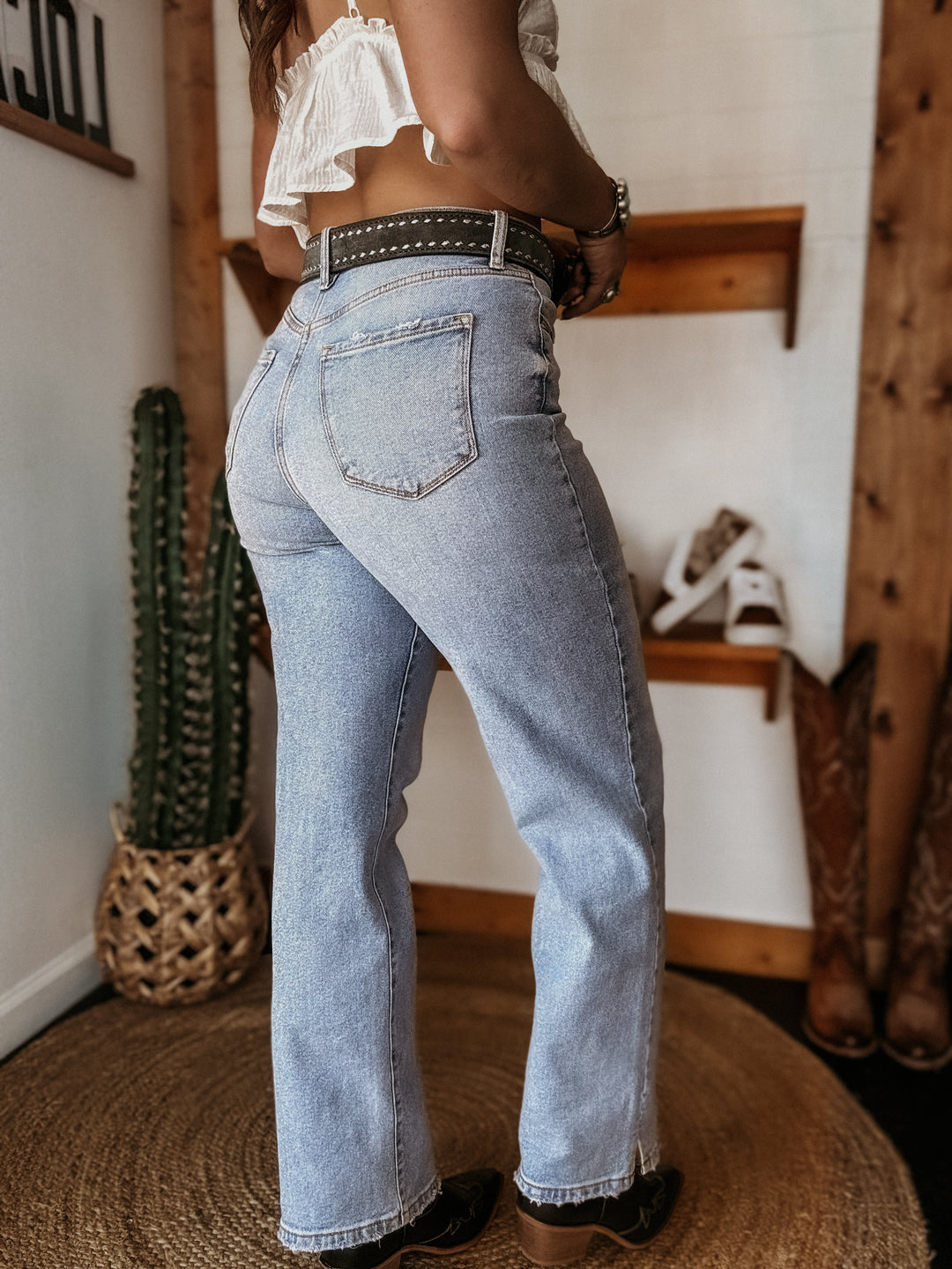 Super High-Rise Dad Jeans Light Wash Jeans