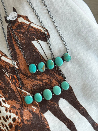 The Turquoise Cluster Bar Necklace