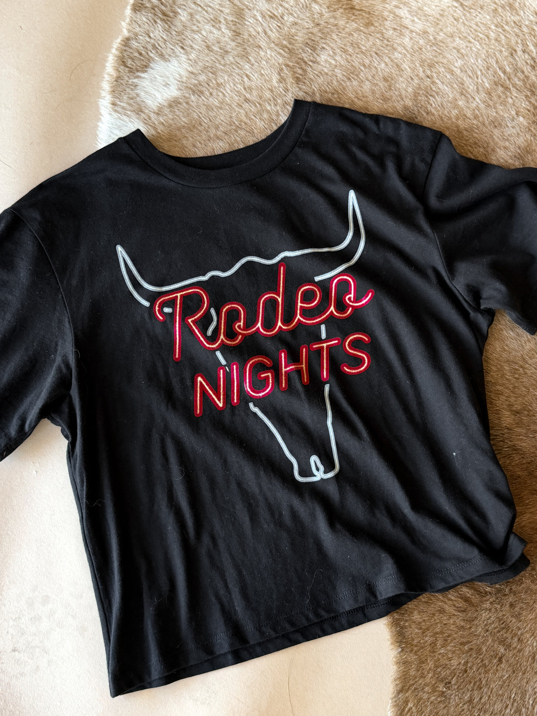 Rodeo Night Neon Sign Tee - Black
