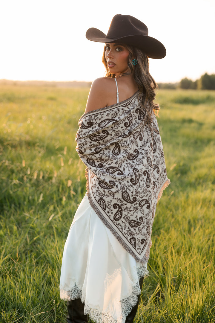 Ranch Paisley Fringe Shawl