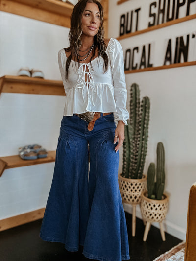 The Chaps Wide Leg Jeans (Dark Wash)