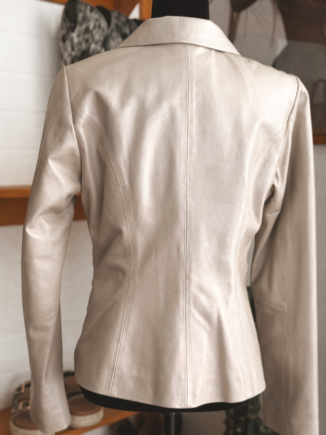 Morris Kaye Pearl Leather Blazer