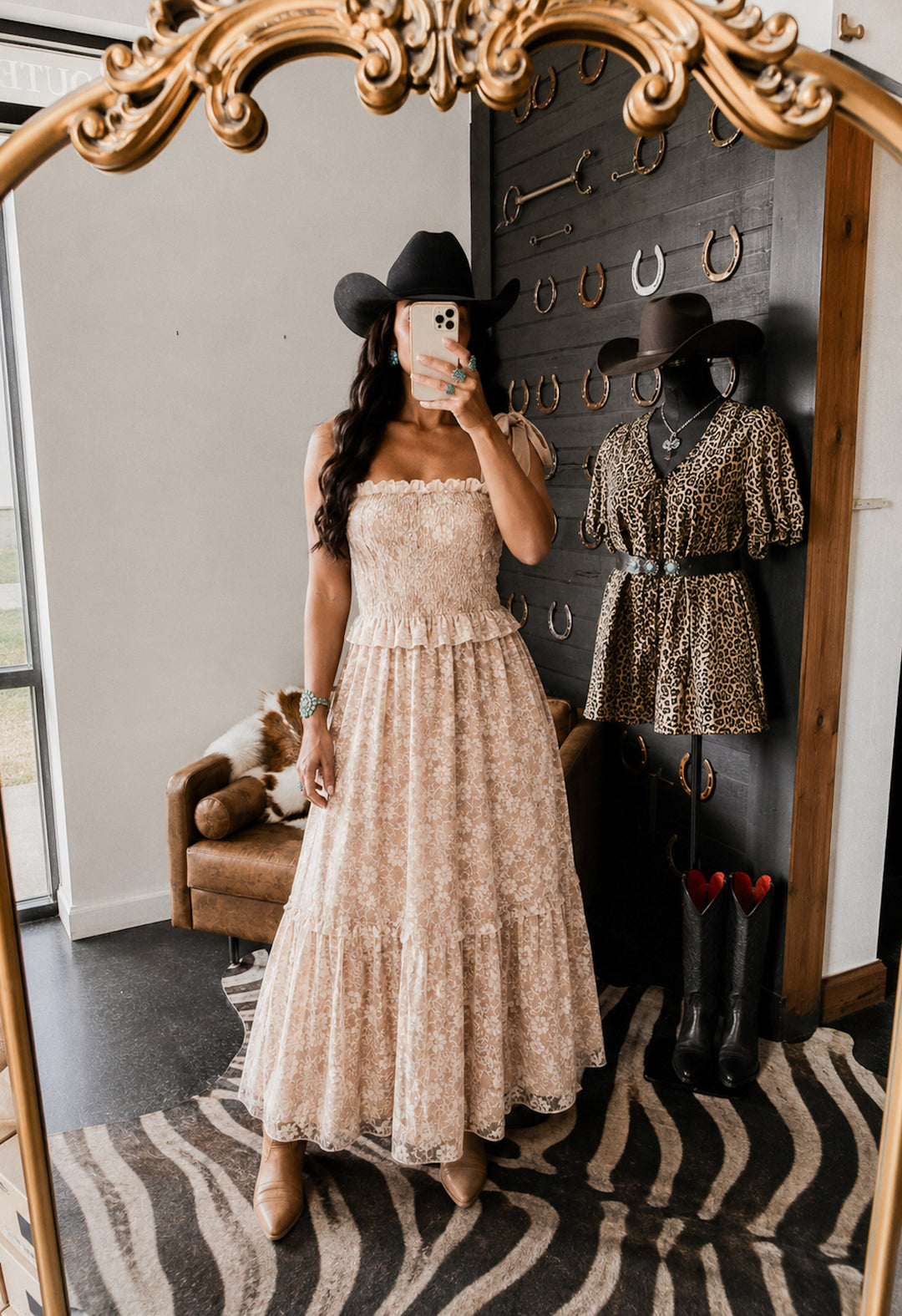 Dust & Lace Tie Shoulder Midi Dress PRE ORDER 8/31 M