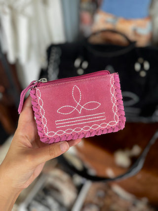 The Boot Stitch Coin Pouch (Pink) (FINAL SALE)