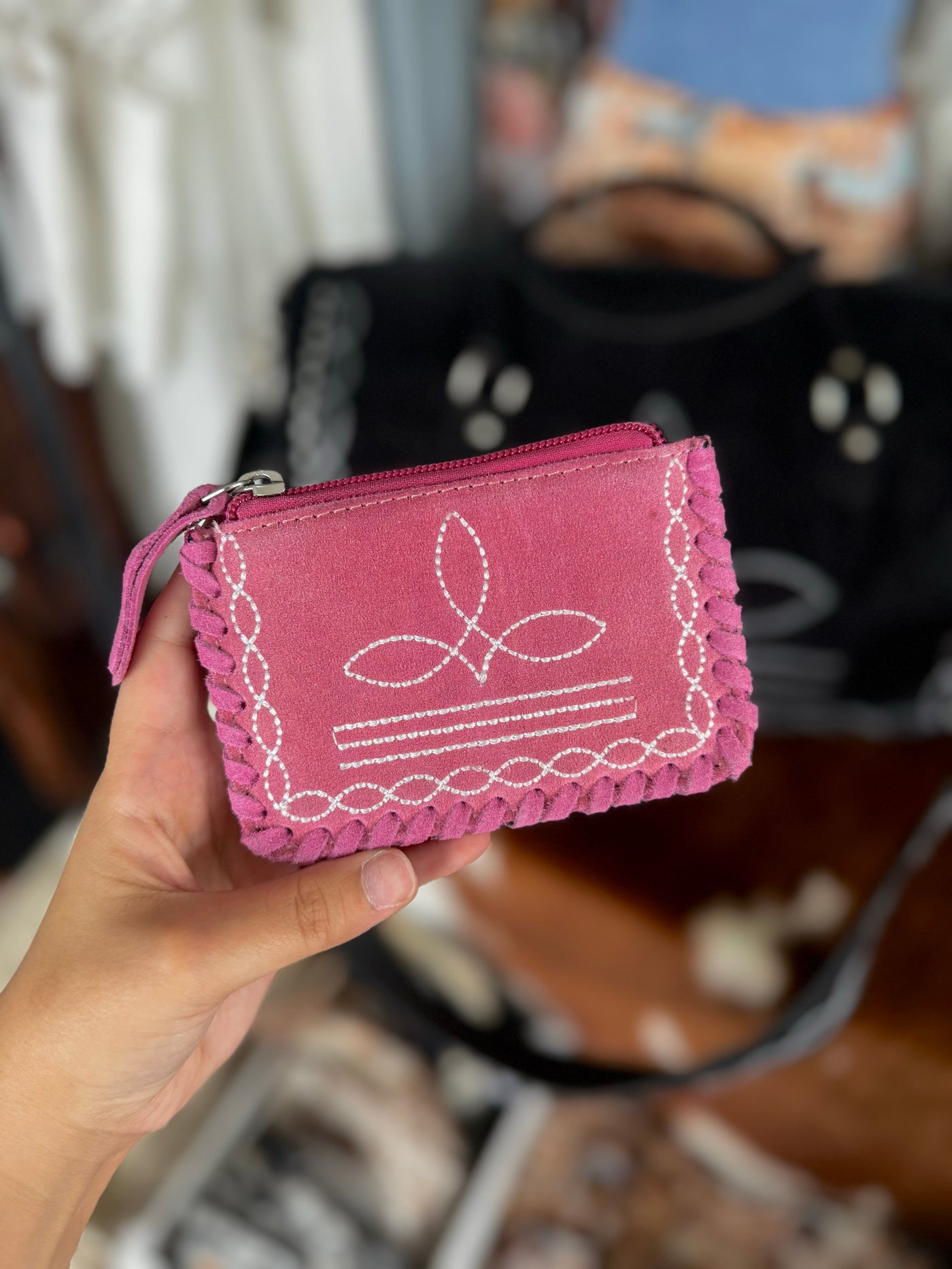 The Boot Stitch Coin Pouch (Pink)