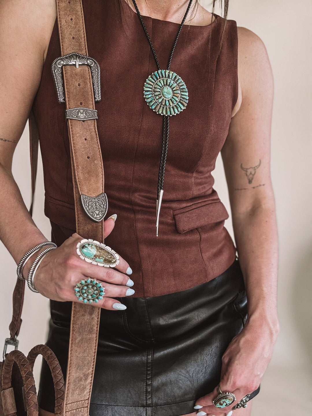 The Adjustable Turquoise Cluster Ring