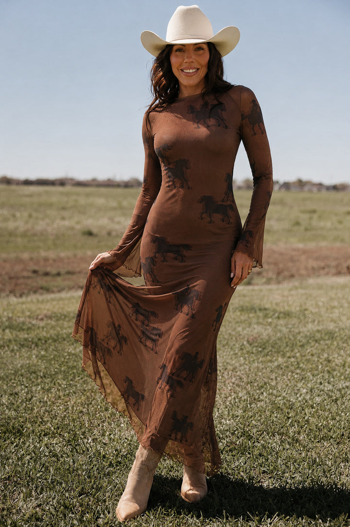 Equestrian Mesh Maxi Dress PRE ORDER 9/15