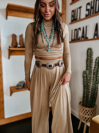 Concho Flower Belt (BRWN)