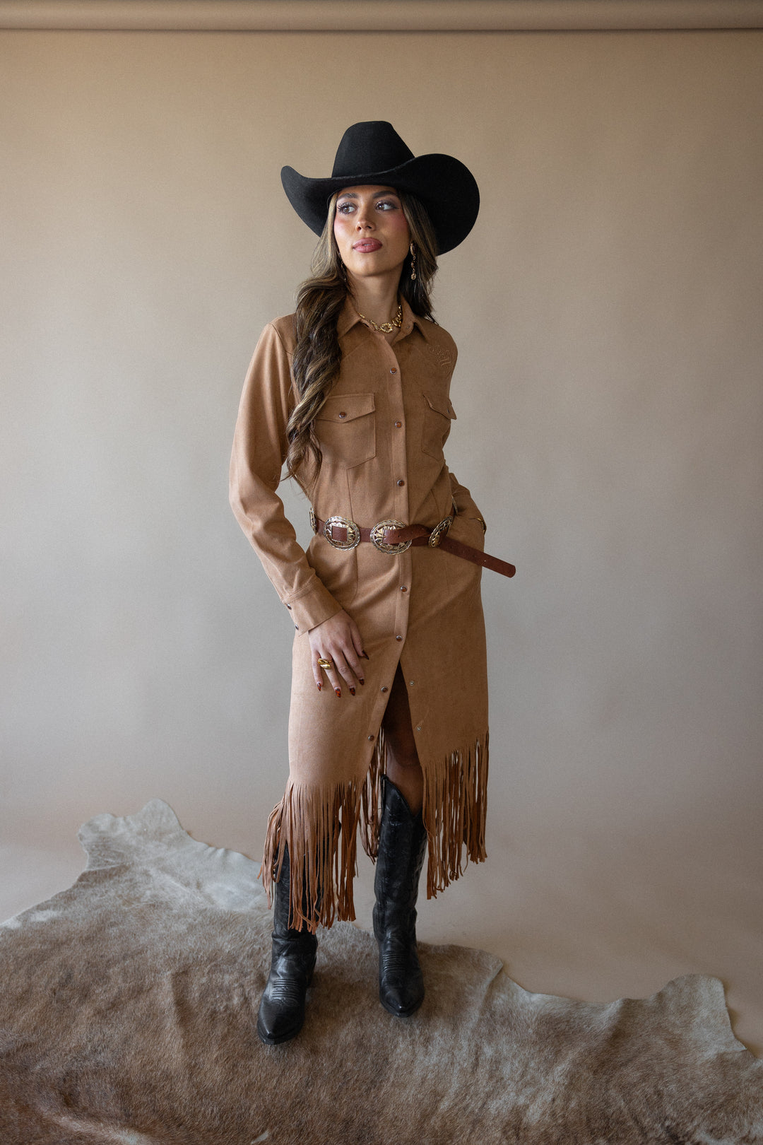 Sunflower Concho Link Belt – Cognac