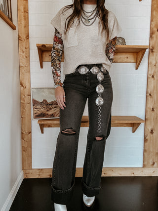 The High Rise Flare Jeans (BLK)