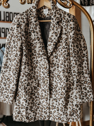 The Leopard Button Blazer