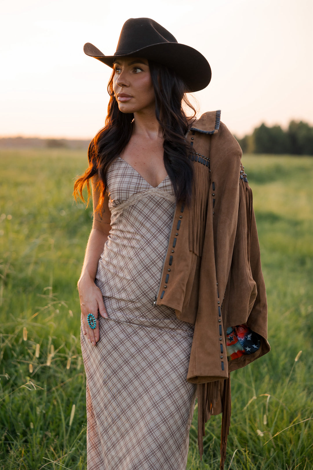 Dusty Trails Plaid Midi Dress PRE ORDER 8/20