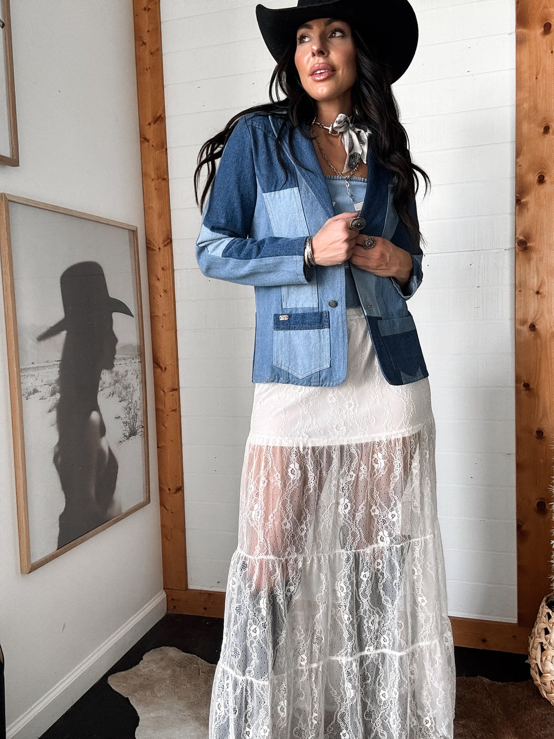 Denim Patchwork Blazer