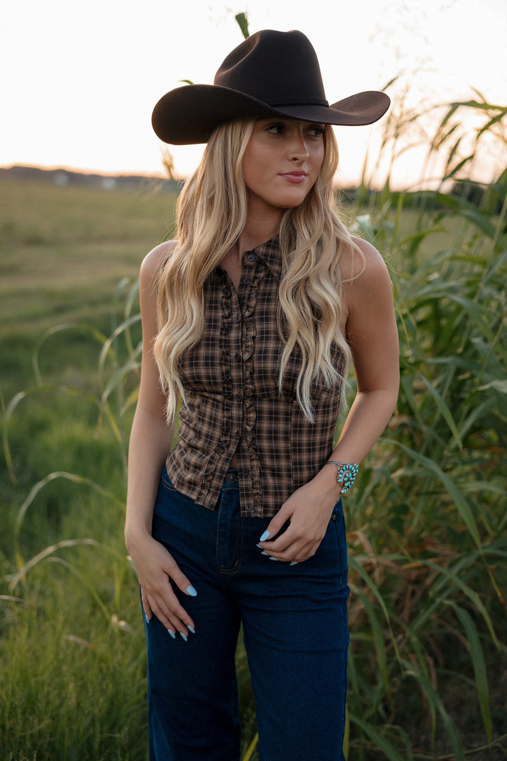 Prairie Plaid Halter Top