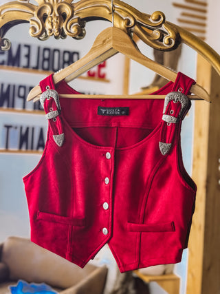 Western Buckle Vest (Red)