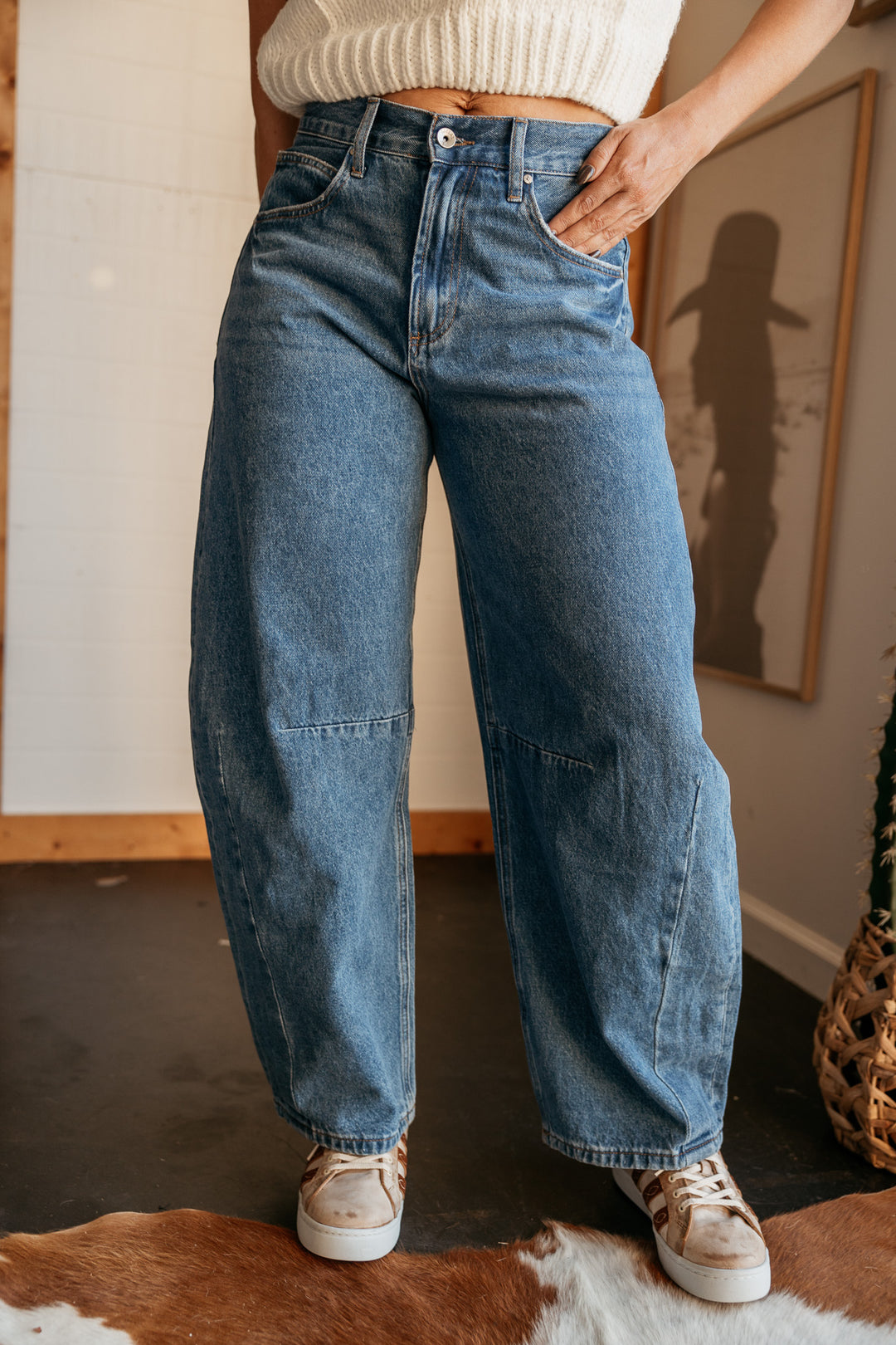 Katia Tailored Barrel Leg Denim Jeans