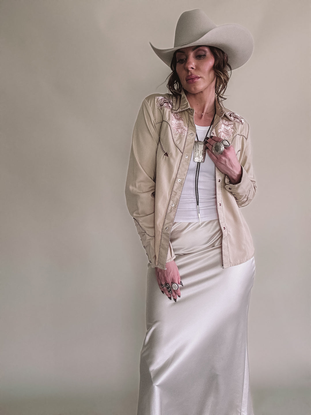 Scully Embroidered Horse And Rose Pearl Snap