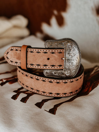 The Buck Stitched Leather Belt