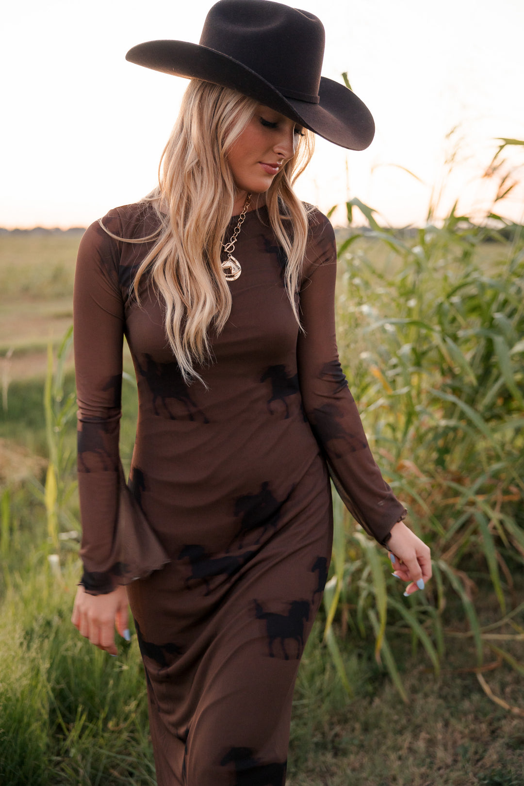 Equestrian Mesh Maxi Dress PRE ORDER 8/30
