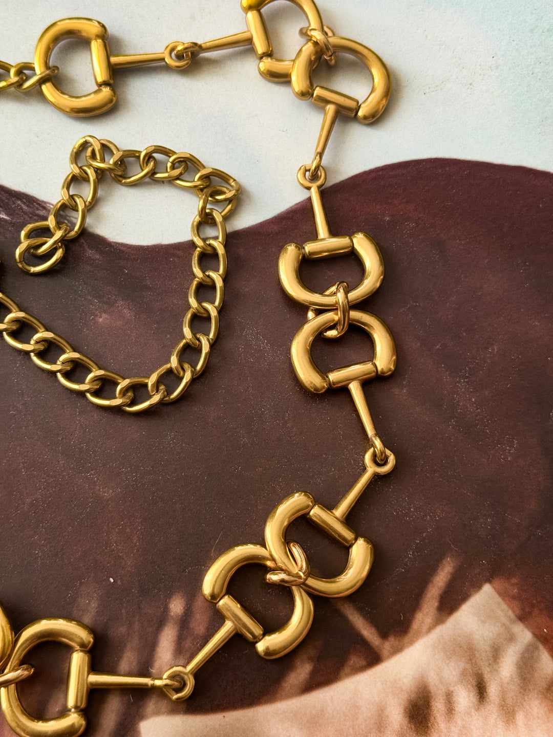 Snaffle Bit Chain Belt- Gold Stainless Steel