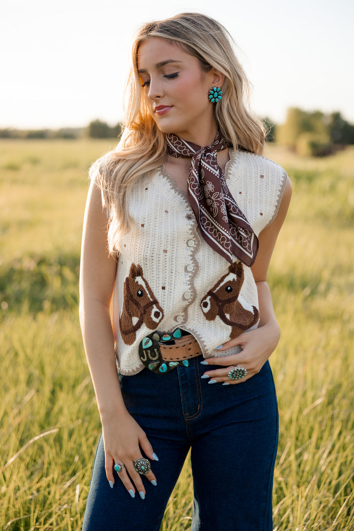 Horse Patch Sweater Vest