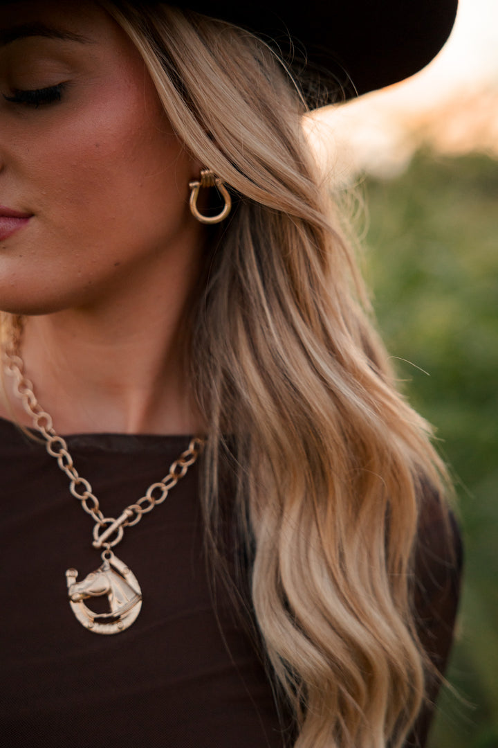 Golden Horseshoe Earrings