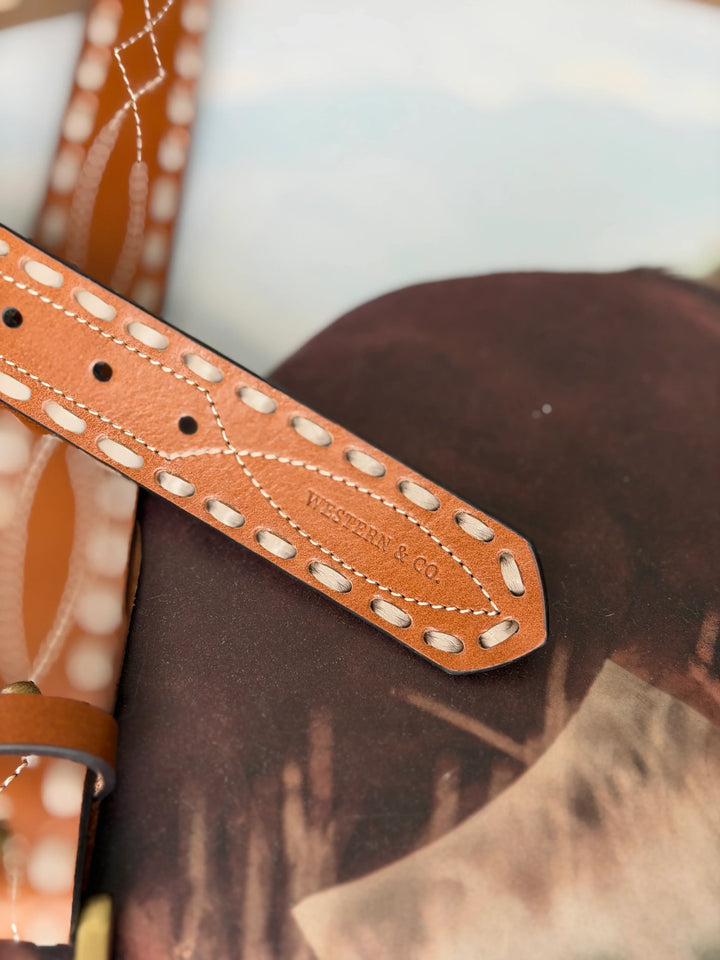 The Classic Buck Stitch Belt - brown