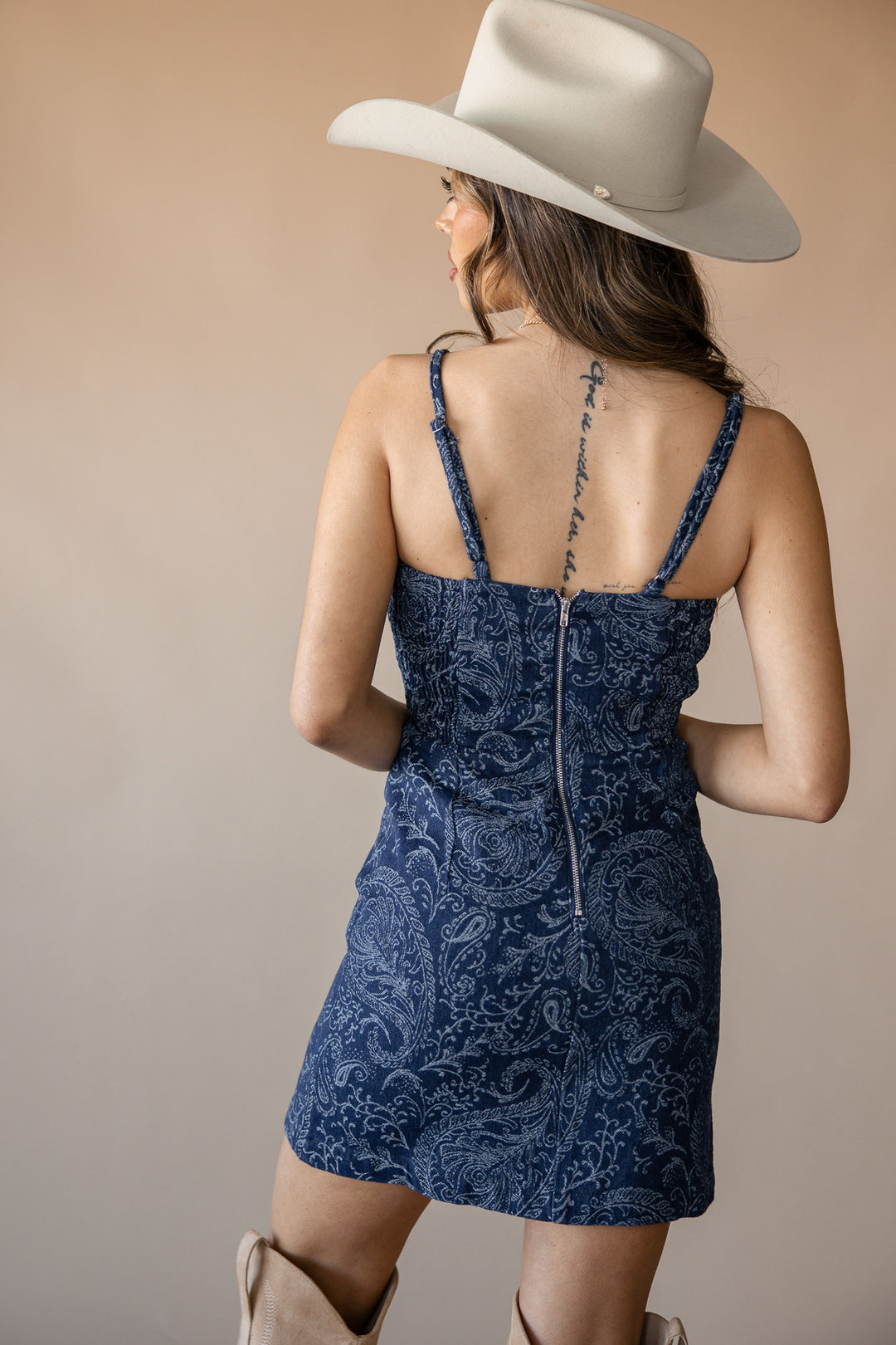 Paisley Denim Mini Dress