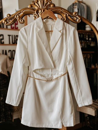 The Blazer Dress (WHITE)