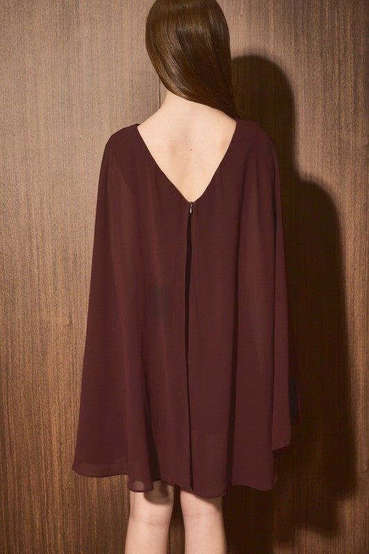 Brown Cape Chiffon Romper PRE ORDER 10/30