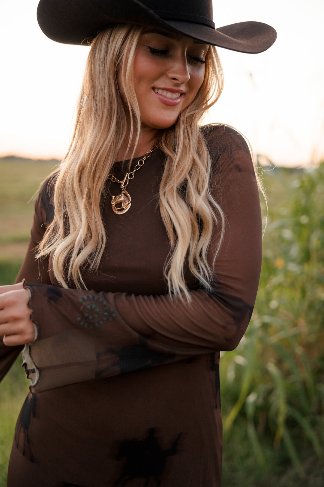 Equestrian Mesh Maxi Dress PRE ORDER 8/30