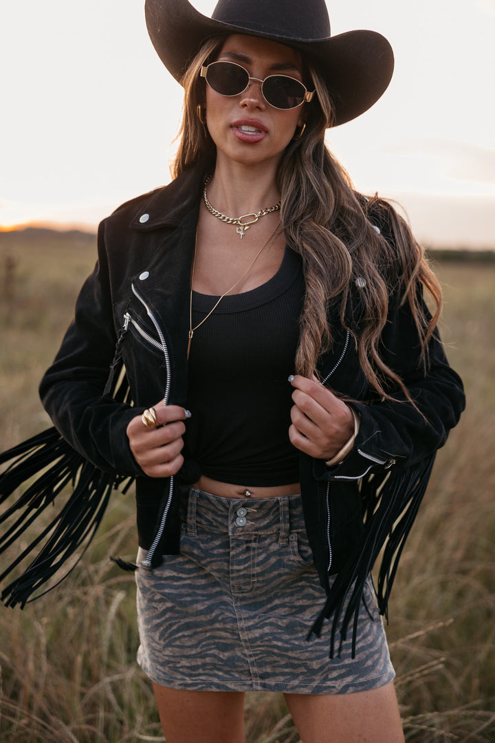 Cowgirl Retro Biker - Black