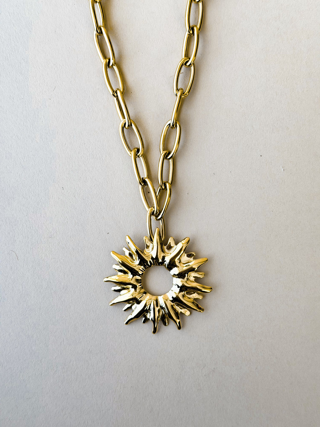 Solar Flare Statement Necklace – 18k Gold-Plated