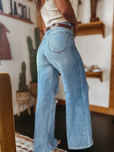 The Lenny Wide Leg Jeans