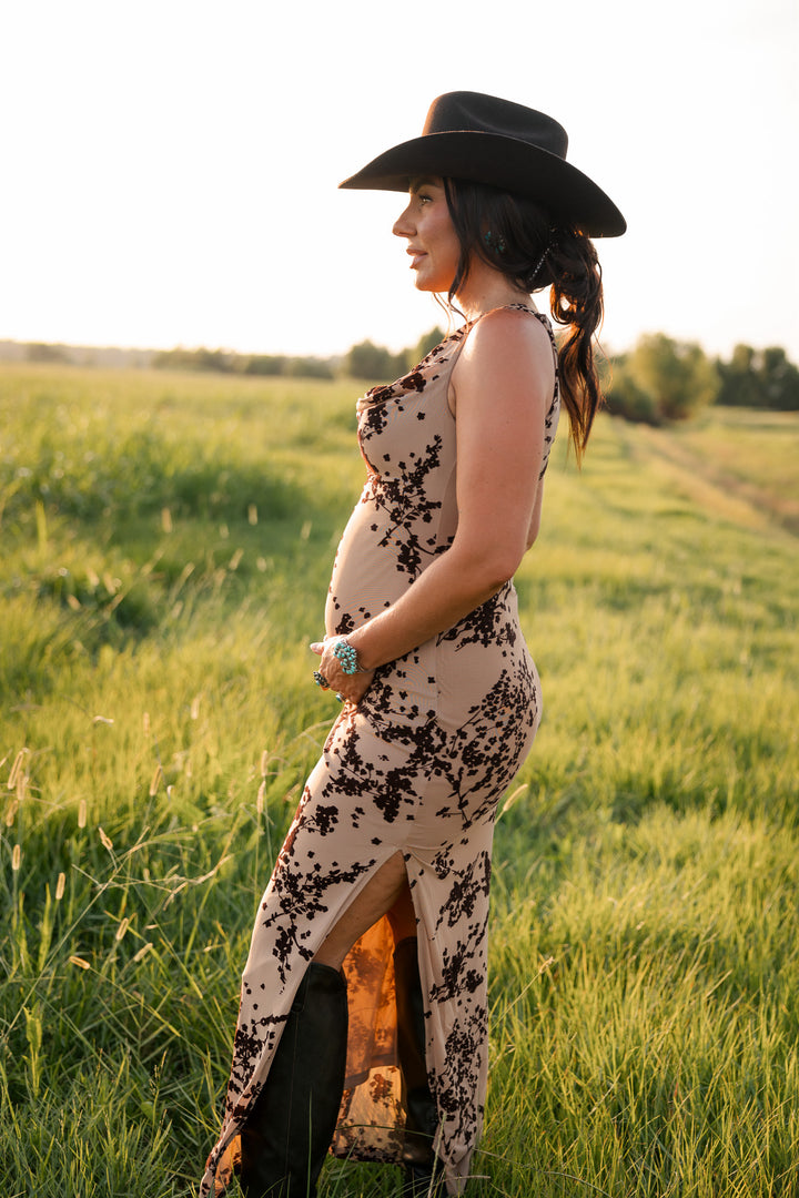 Canyon Bloom Cowl Neck Maxi Dress Pre Order 8/20