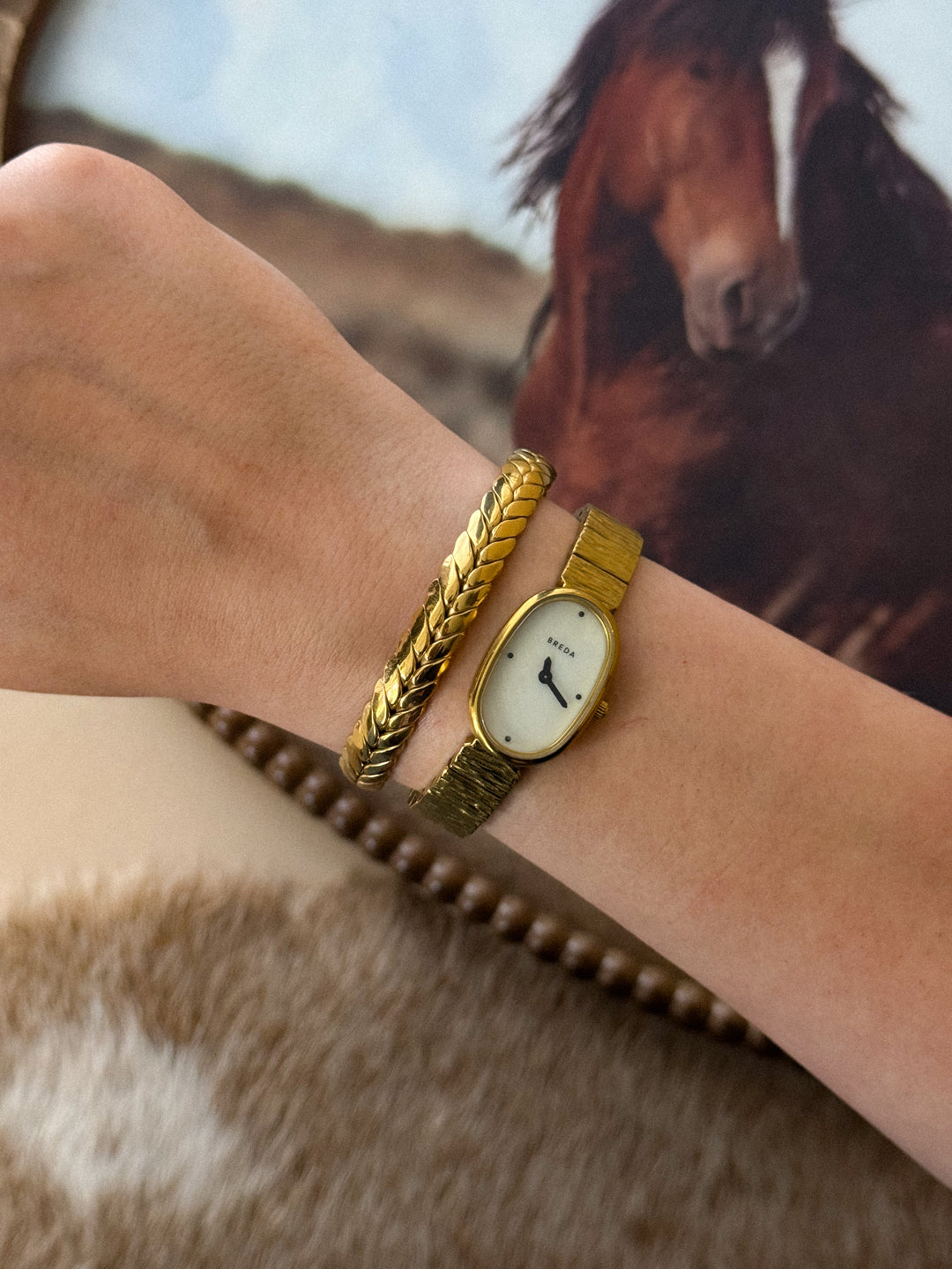 Braided Gold Cuff Bracelet