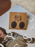 Burnished silver oval stud earrings featuring bubble detailing, a post-back closure, and a lightweight, nickel-free design.