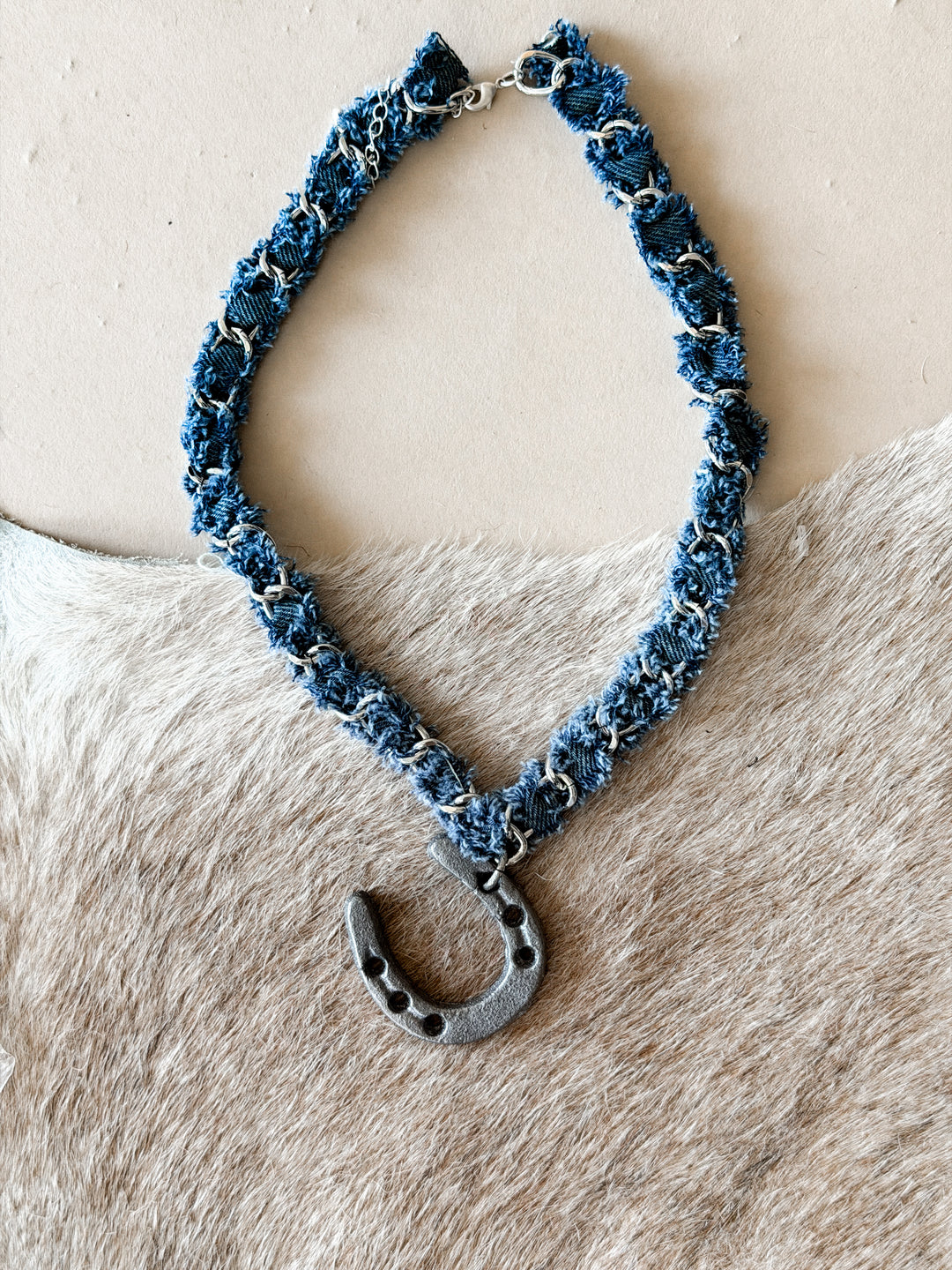 Denim Dreams Horseshoe Necklace