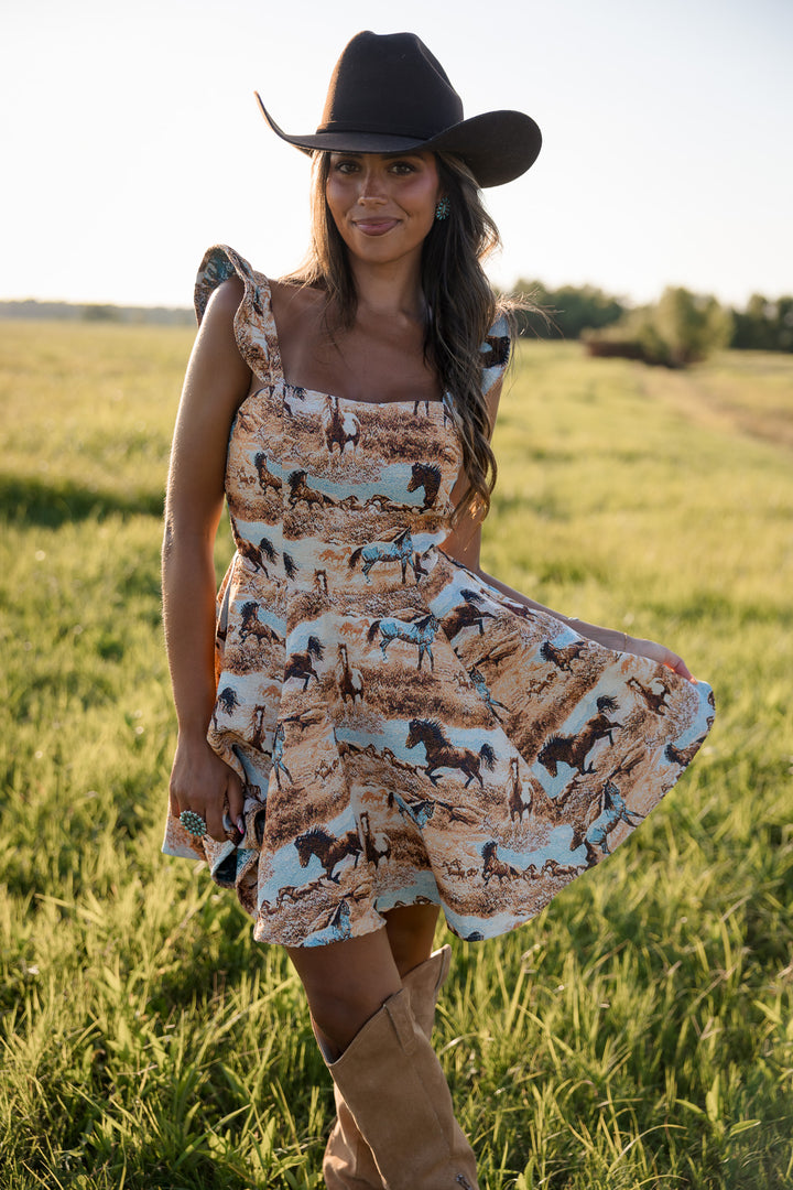 Running Horse Ruffle Dress